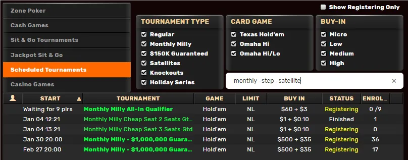 New Poker feature